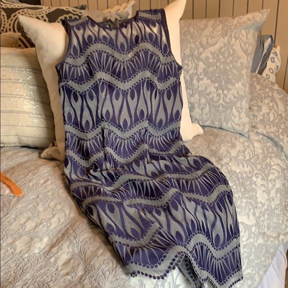 Nicole Miller Artelier gorgeous purple/slvr dress